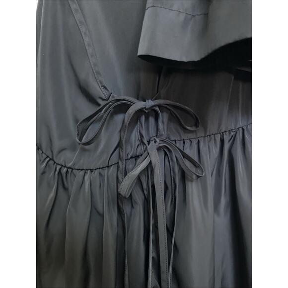 CECILIE BAHNSEN Black Wrap Dress Short Sleeve Ruffled V neck Mini XS S - Picture 5 of 10